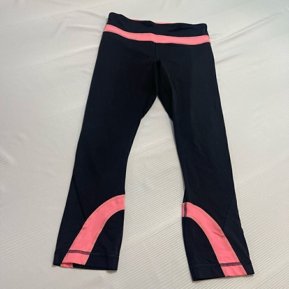 Lululemon Black Pink Leggings Size 4